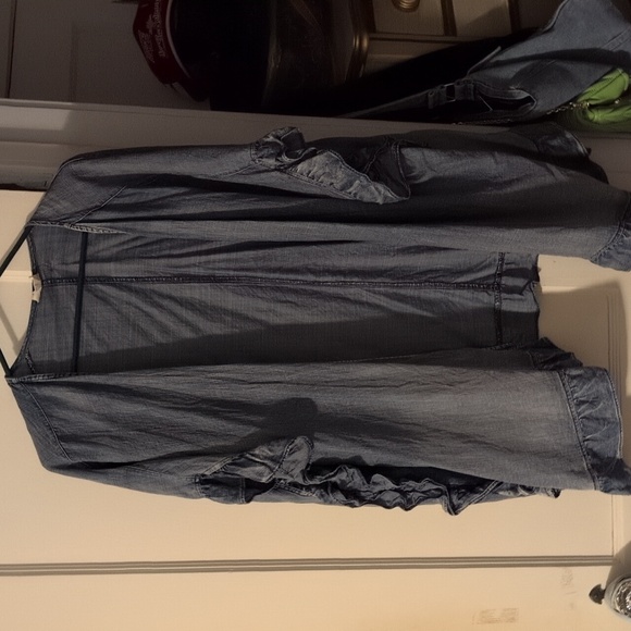 Blue Ruffled Open-Front Cardigan - Picture 3 of 3